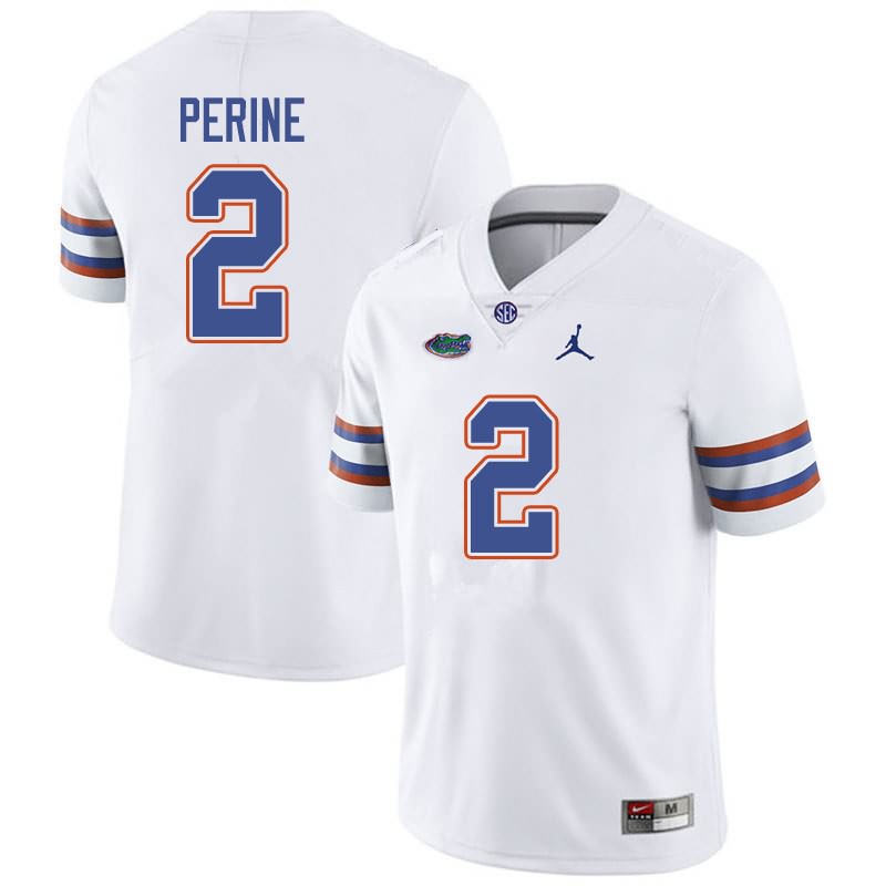 Men's NCAA Florida Gators Lamical Perine #2 Stitched Authentic Jordan Brand White College Football Jersey THQ0865GC